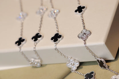 [Lumi Jewelry]CLOVER 20 MOTIFS ONYX DIAMOND SILVER