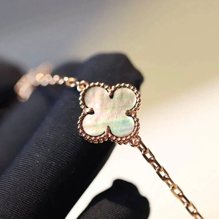 [Lumi Jewelry]CLOVER 20 MOTIFS DARK MOP DIAMOND  NECKLACE