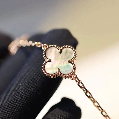 [Lumi Jewelry]CLOVER 20 MOTIFS DARK MOP DIAMOND  NECKLACE