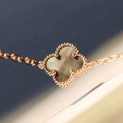 [Lumi Jewelry]CLOVER 20 MOTIFS DARK MOP DIAMOND  NECKLACE