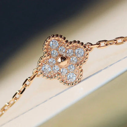 [Lumi Jewelry]CLOVER 20 MOTIFS DARK MOP DIAMOND  NECKLACE