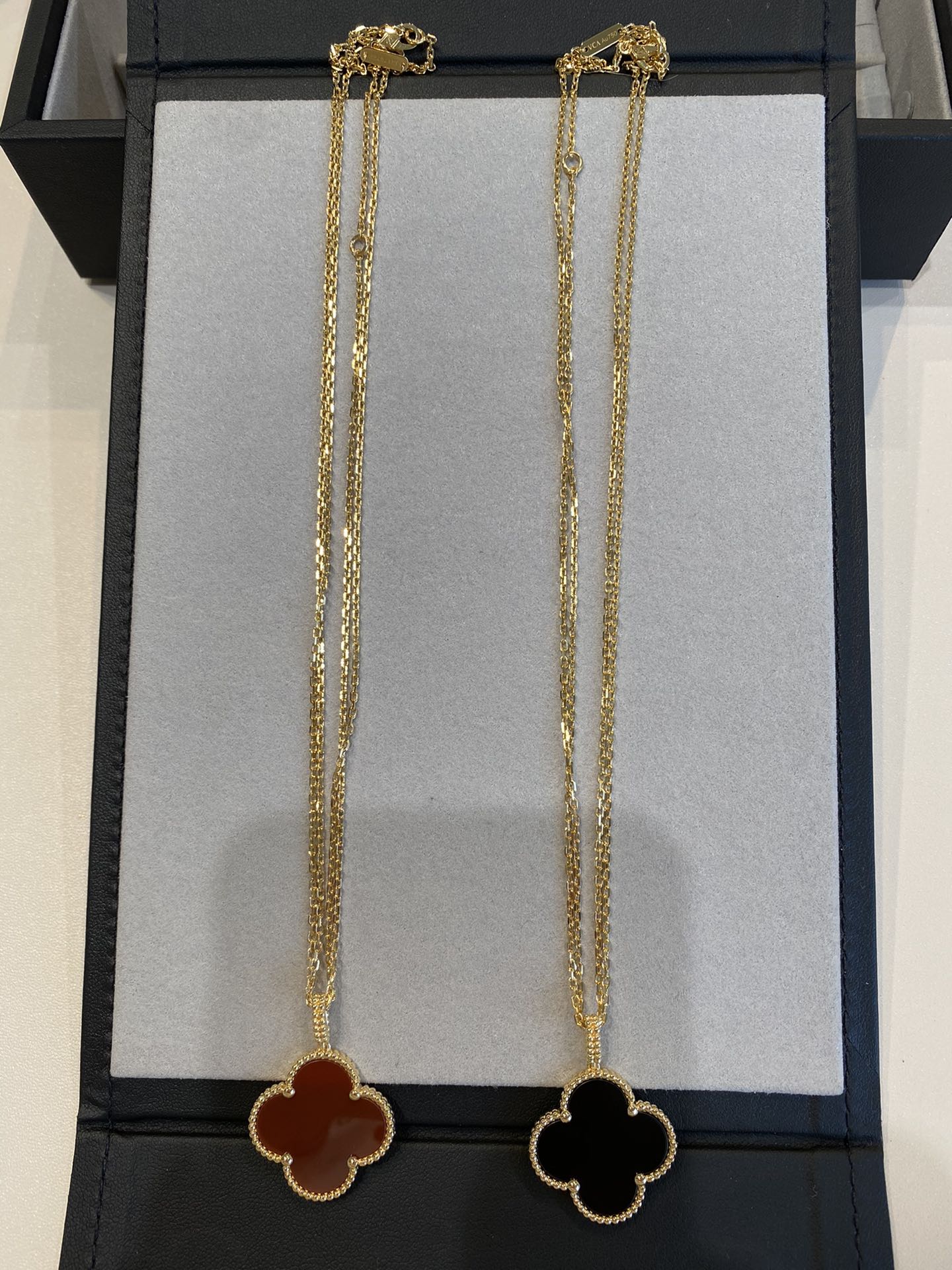 [Lumi Jewelry]CLOVER 25MM NECKLACE GOLD CARNELIAN