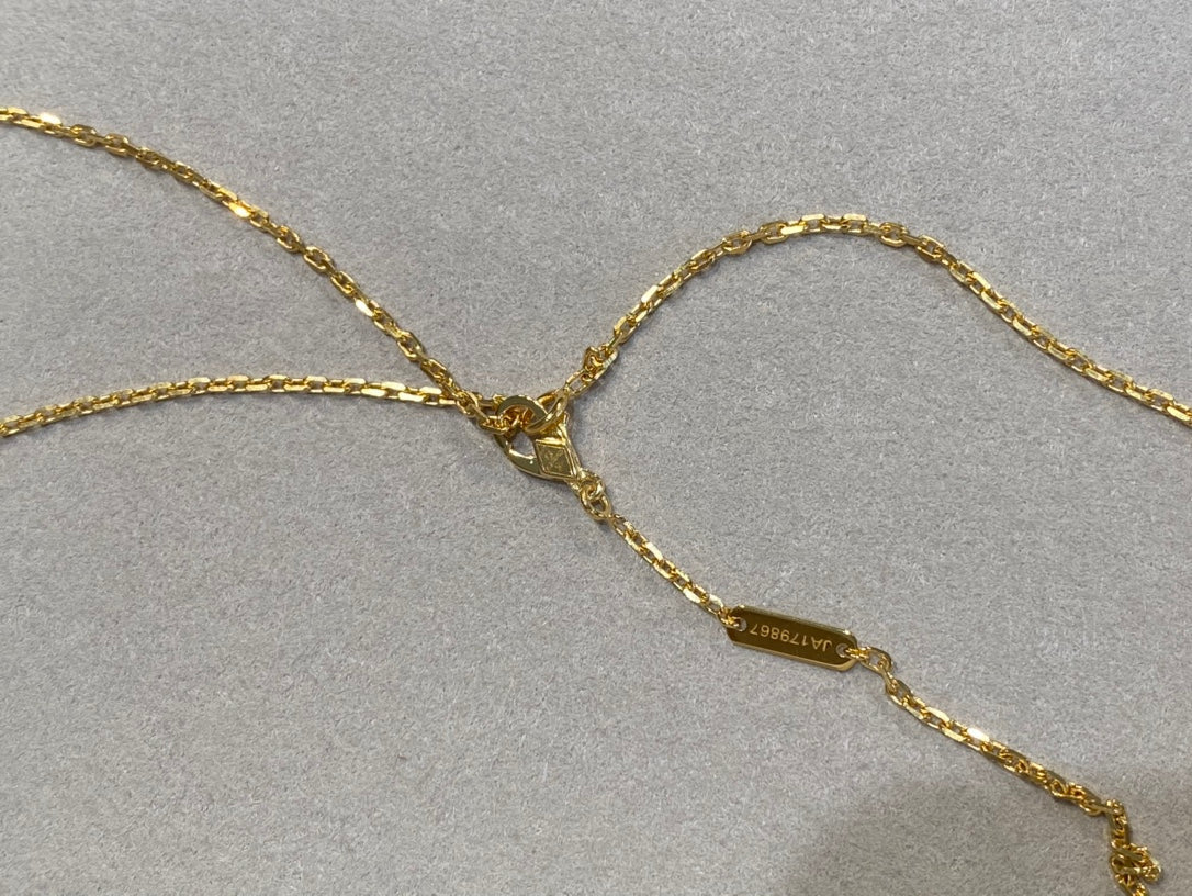 [Lumi Jewelry]CLOVER 25MM NECKLACE GOLD CARNELIAN