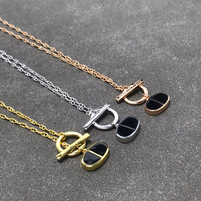 [Lumi Jewelry]CHAINE VERSO BLACK CERAMIC  NECKLACE