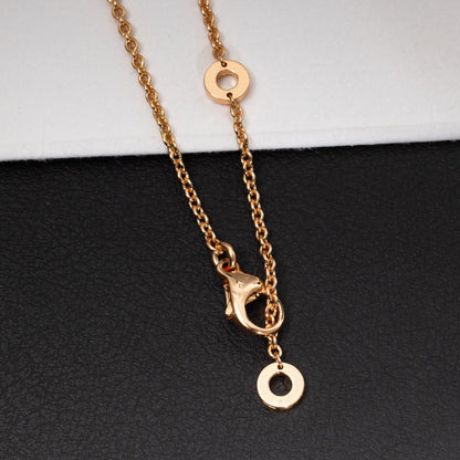 [Lumi Jewelry]ZERO 1 WHITE CERAMIC PINK GOLD DIAMOND NECKLACE