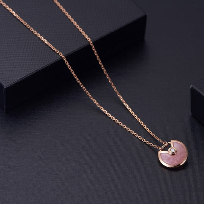 [Lumi Jewelry]AMULETTE ROSE GOLD PINK MOP NECKLACE