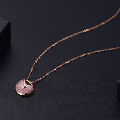 [Lumi Jewelry]AMULETTE ROSE GOLD PINK MOP NECKLACE