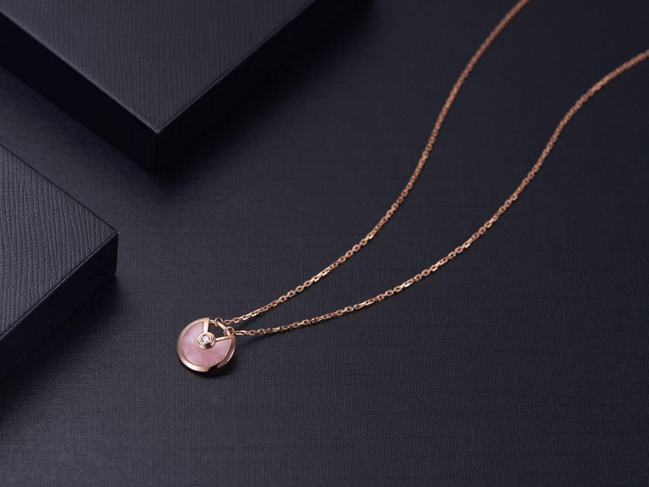 [Lumi Jewelry]AMULETTE ROSE GOLD PINK MOP NECKLACE