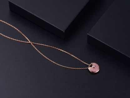 [Lumi Jewelry]AMULETTE ROSE GOLD PINK MOP NECKLACE