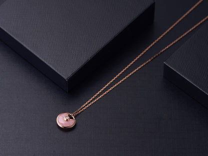 [Lumi Jewelry]AMULETTE ROSE GOLD PINK MOP NECKLACE