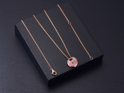 [Lumi Jewelry]AMULETTE ROSE GOLD PINK MOP NECKLACE
