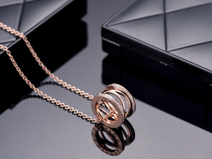 [Lumi Jewelry]ZERO 1 PINK GOLD DIAMOND OPEN NECKLACE
