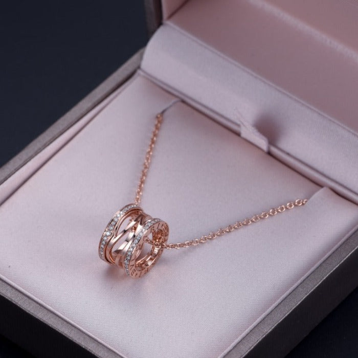 [Lumi Jewelry]ZERO 1 PINK GOLD DIAMOND OPEN NECKLACE