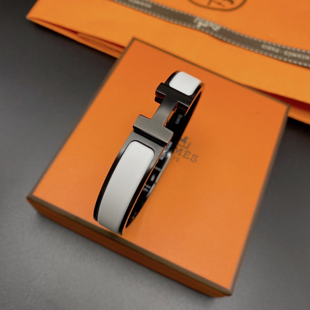 [Lumi Jewelry]H BRACELET 12MM BLACK WHITE CERAMIC