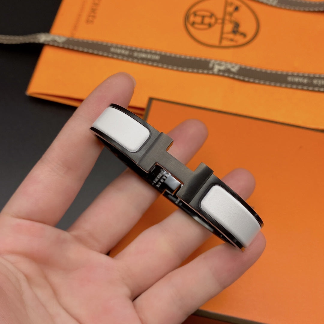 [Lumi Jewelry]H BRACELET 12MM BLACK WHITE CERAMIC