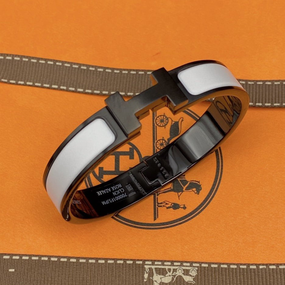 [Lumi Jewelry]H BRACELET 12MM BLACK WHITE CERAMIC