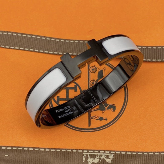 [Lumi Jewelry]H BRACELET 12MM BLACK WHITE CERAMIC