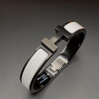 [Lumi Jewelry]H BRACELET 12MM BLACK WHITE CERAMIC