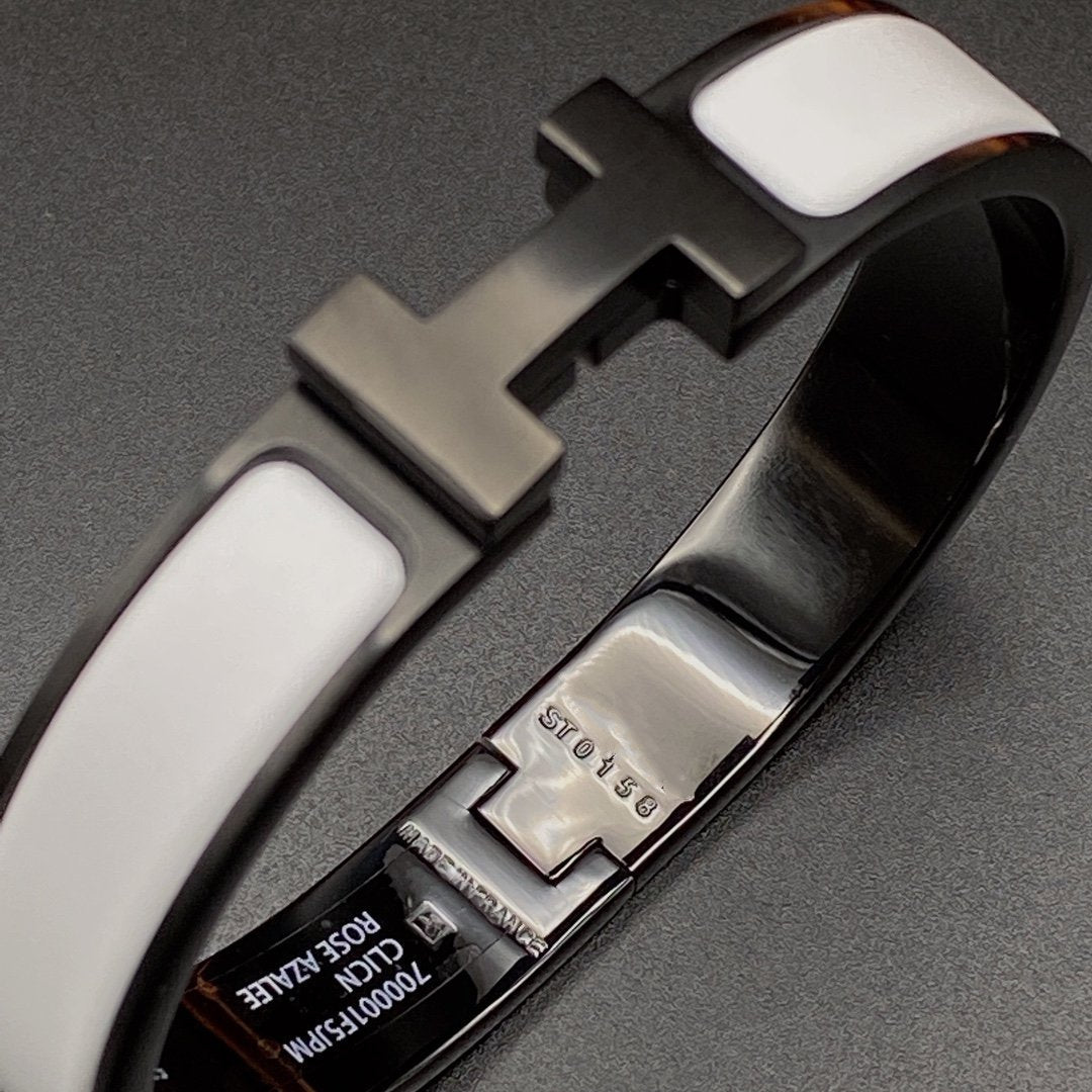 [Lumi Jewelry]H BRACELET 12MM BLACK WHITE CERAMIC
