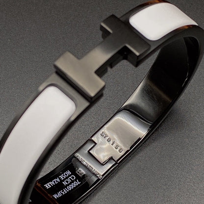 [Lumi Jewelry]H BRACELET 12MM BLACK WHITE CERAMIC