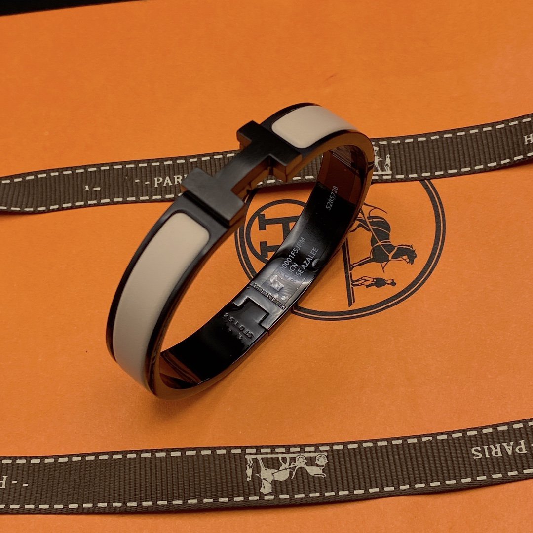 [Lumi Jewelry]H BRACELET 12MM BLACK BEIGE CERAMIC