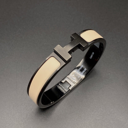 [Lumi Jewelry]H BRACELET 12MM BLACK BEIGE CERAMIC