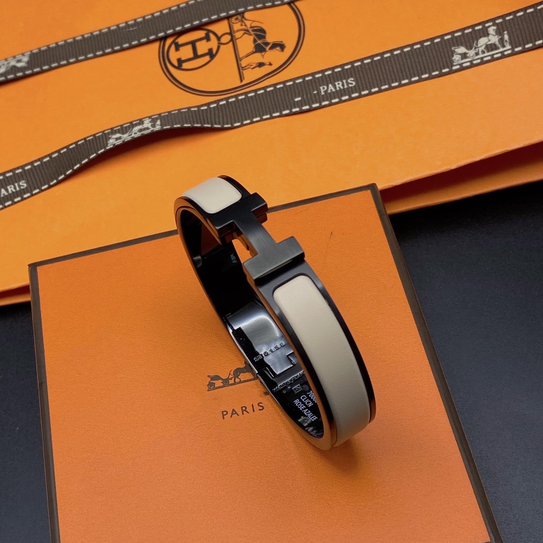[Lumi Jewelry]H BRACELET 12MM BLACK BEIGE CERAMIC