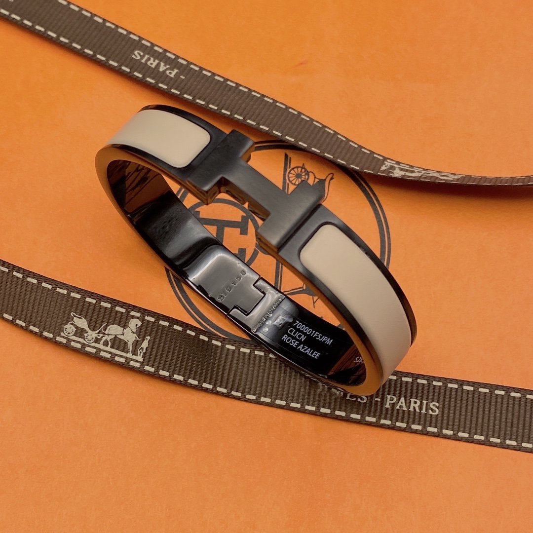[Lumi Jewelry]H BRACELET 12MM BLACK BEIGE CERAMIC