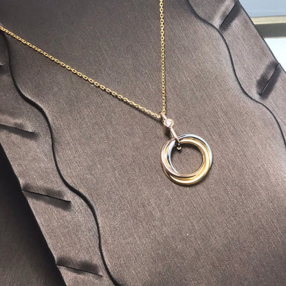 [Lumi Jewelry]TRINITY SILVER GOLD PINK GOLD NECKLACE