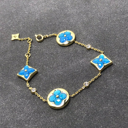 [Lumi Jewelry]STAR AND SUN TURQUOISE 4 MOTIFS 3 DIAMONDS
