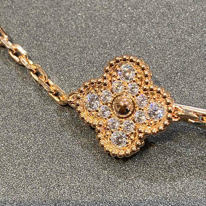 [Lumi Jewelry]CLOVER 5 MOTIFS  FULL DIAMOND BRACELET