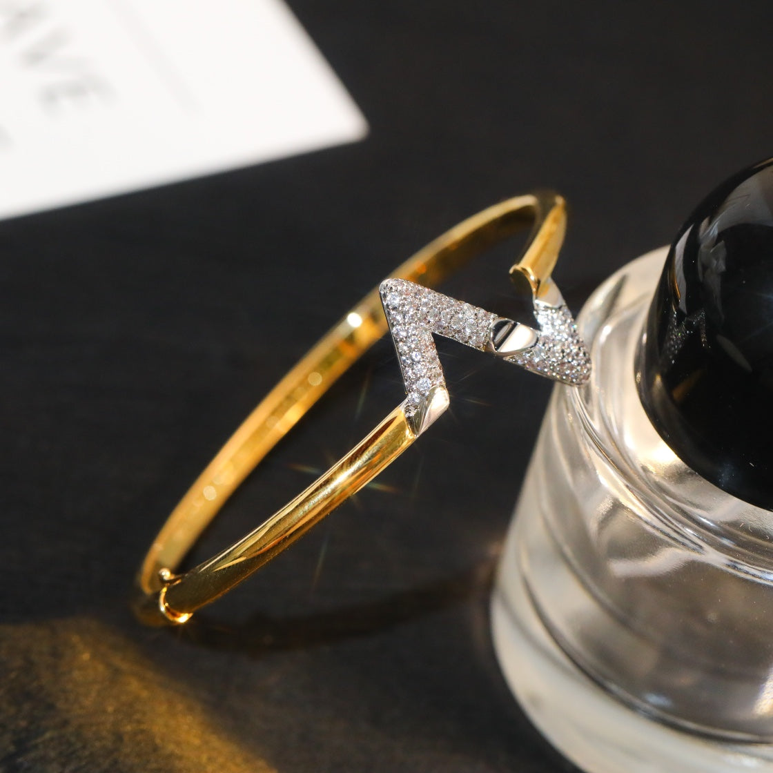 [Lumi Jewelry]VOLTE UPSITE DOWN GOLD DIAMOND BRACELET