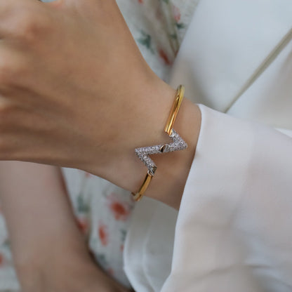 [Lumi Jewelry]VOLTE UPSITE DOWN GOLD DIAMOND BRACELET