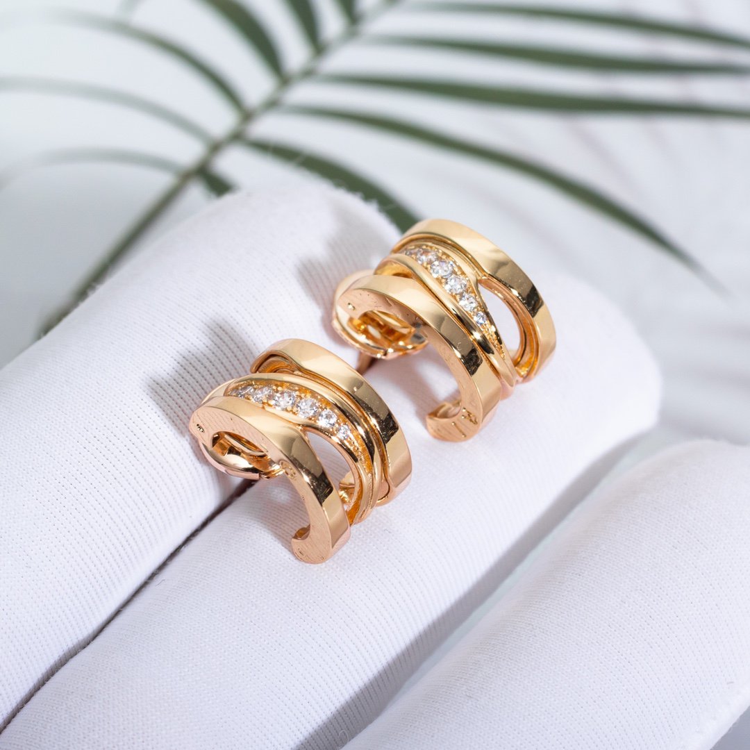 [Lumi Jewelry]ZERO 1 PINK GOLD DIAMONDS EARRINGS