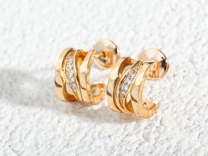 [Lumi Jewelry]ZERO 1 PINK GOLD DIAMONDS EARRINGS