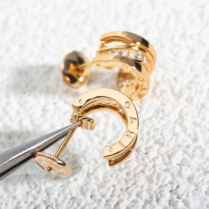 [Lumi Jewelry]ZERO 1 PINK GOLD DIAMONDS EARRINGS