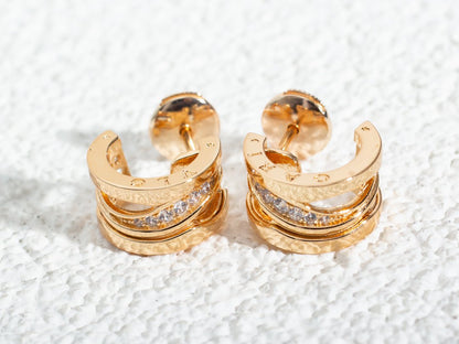 [Lumi Jewelry]ZERO 1 PINK GOLD DIAMONDS EARRINGS