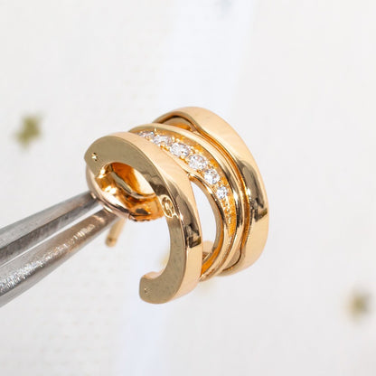 [Lumi Jewelry]ZERO 1 PINK GOLD DIAMONDS EARRINGS