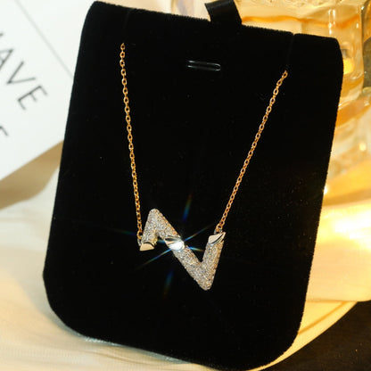 [Lumi Jewelry]VOLT SILVER DIAMOND PEDANT NECKLACE