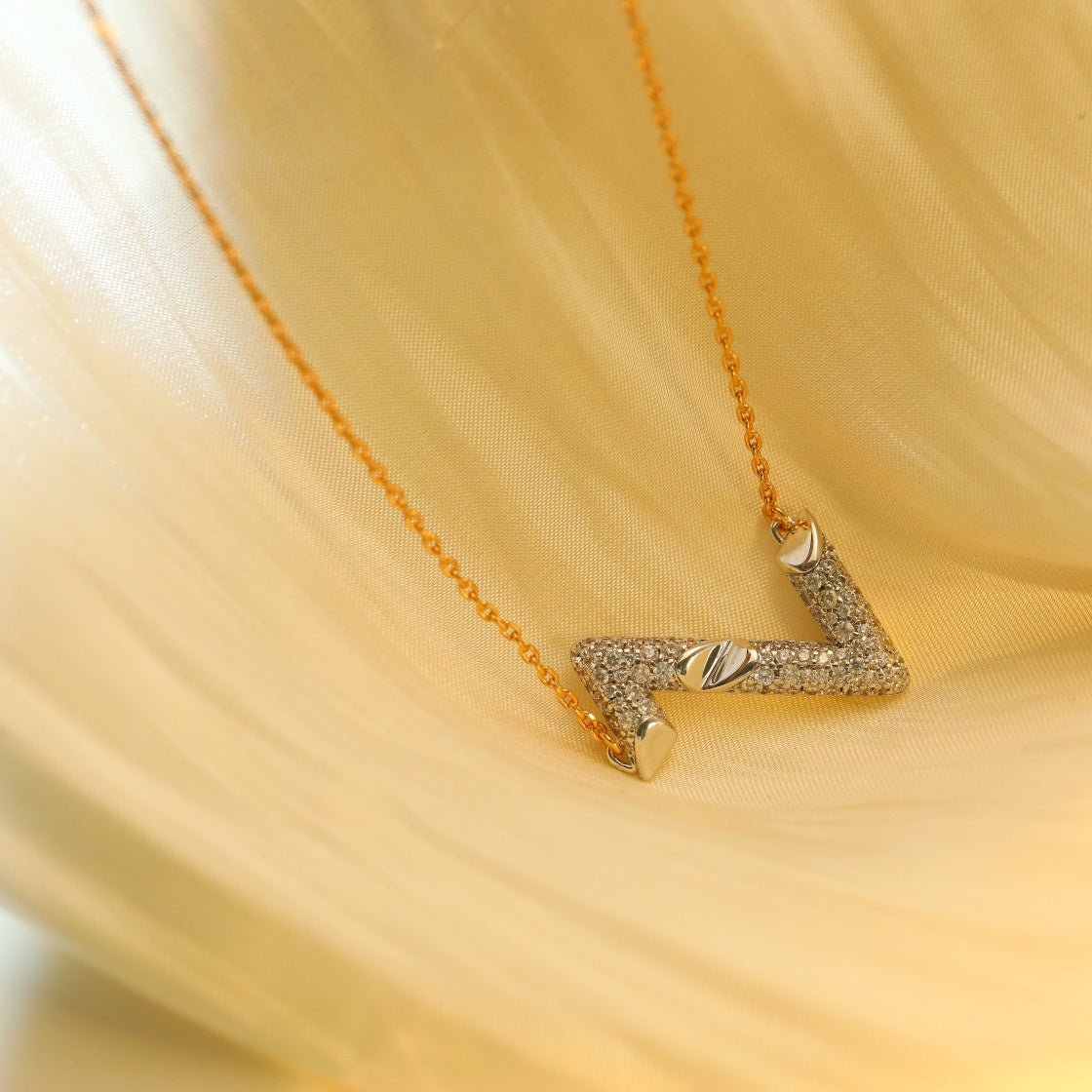 [Lumi Jewelry]VOLT SILVER DIAMOND PEDANT NECKLACE