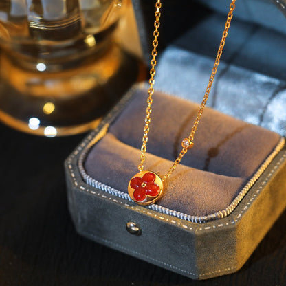 [Lumi Jewelry]SUN PEDANT PINK GOLD 1 DIAMOND NECKLACE