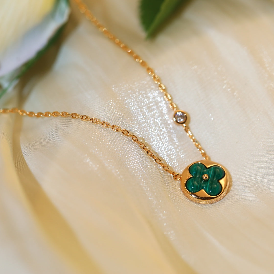 [Lumi Jewelry]SUN PEDANT PINK GOLD 1 DIAMOND NECKLACE