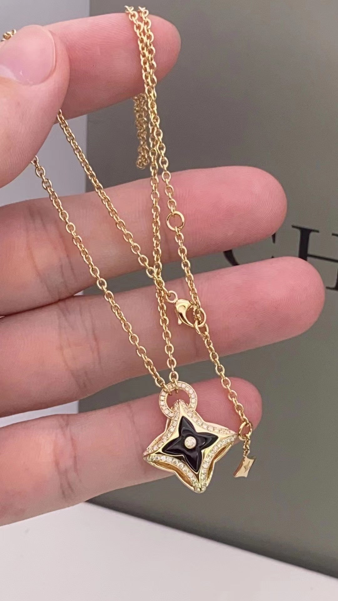 [Lumi Jewelry]STAR PEDANT PINK GOLD DIAMOND NECKLACE