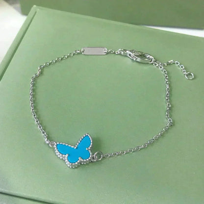 [Lumi Jewelry]BUTTERFLY TURQUOISE BUTTERFLY BRACELET SILVER