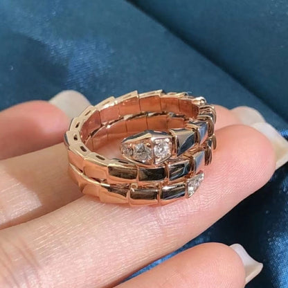 [Lumi Jewelry]SERPENTS DOUBLE ROW DIAMOND RING