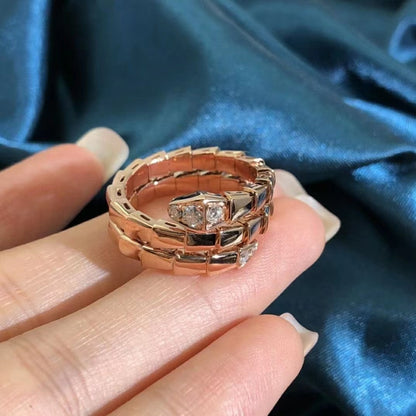 [Lumi Jewelry]SERPENTS DOUBLE ROW DIAMOND RING
