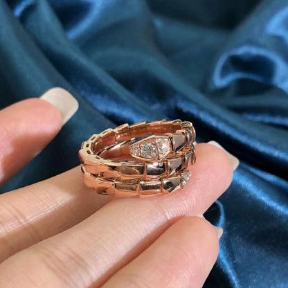 [Lumi Jewelry]SERPENTS DOUBLE ROW DIAMOND RING