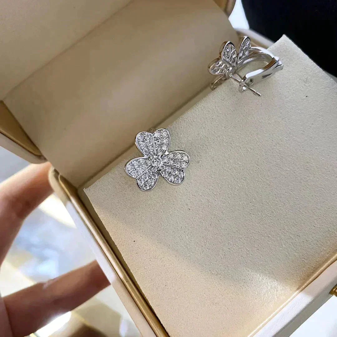 [Lumi Jewelry]CLOVER COMOS DIAMOND EARRINGS SILVER
