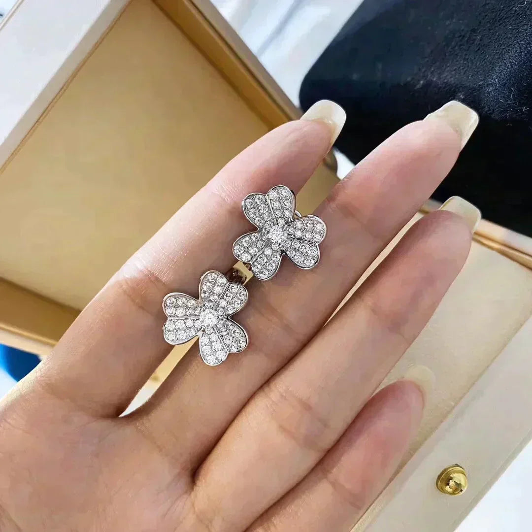 [Lumi Jewelry]CLOVER COMOS DIAMOND EARRINGS SILVER