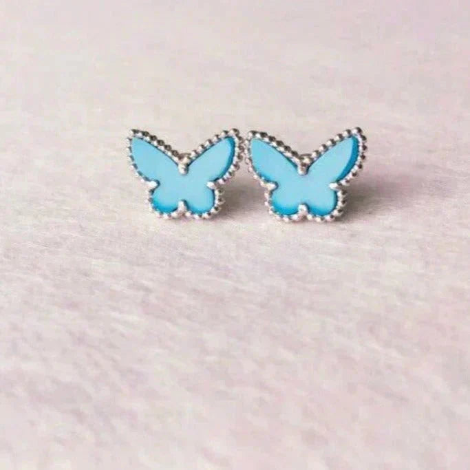 [Lumi Jewelry]BUTTERFLY TURQUOISE EARRINGS SILVER
